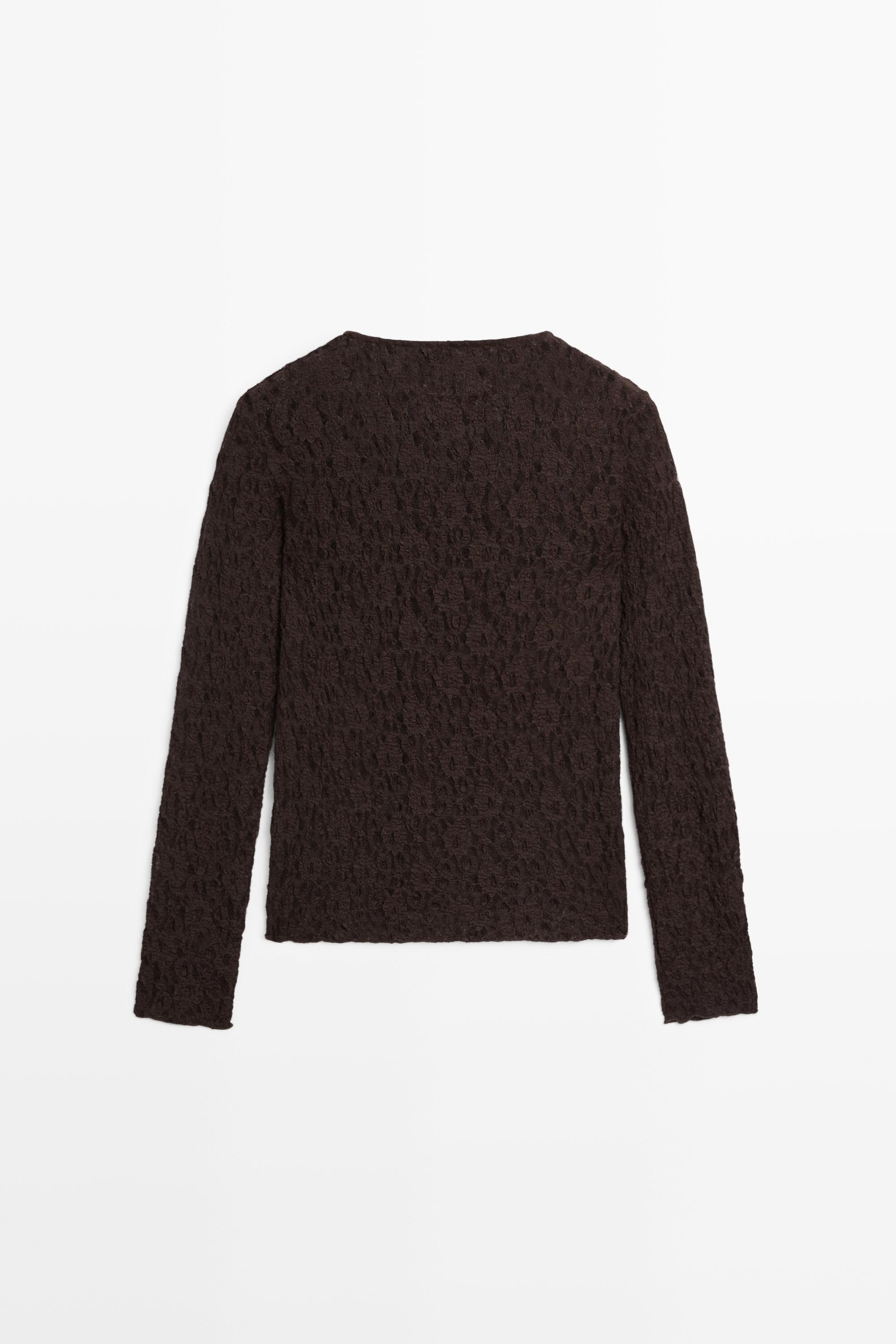 Long sleeve lace detail T-shirt